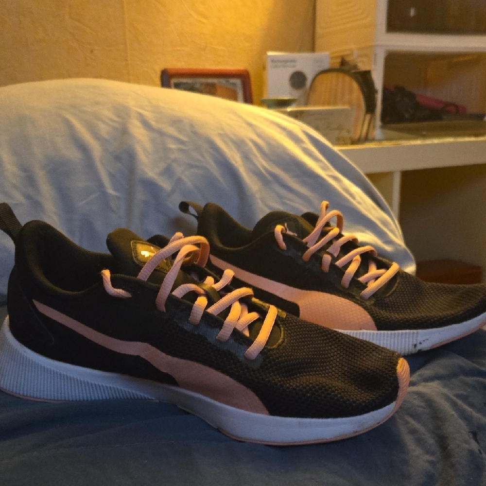 Black and Pink Puma Sneakers